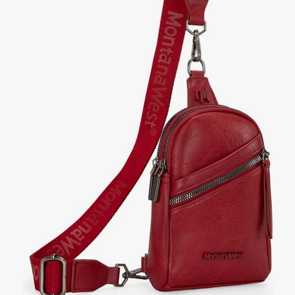 Crossbody sling bag purse- (red)